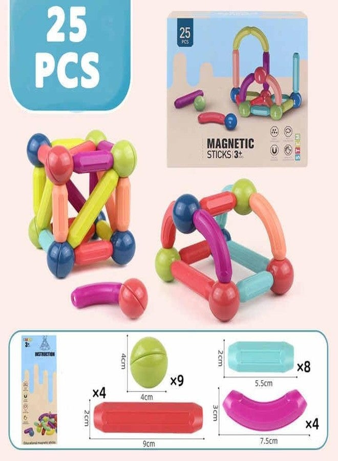 Sky Tech® Magnetic Sticks Building Blocks for Kids Toys for Girls | Magnetic Toys for Boys Age 3+Year 4 5 6 7 8 10 12 14 Old Educational Stem Learning Magnet Stick with Balls Game (25 pcs) - Image 2